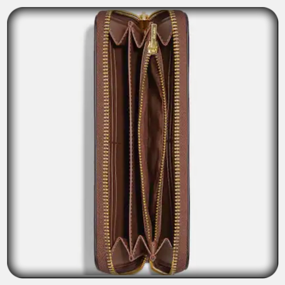Limited Edition Coach Long Zip Around Wallet In Rainbow Signature Canvas - Picture 2 of 5